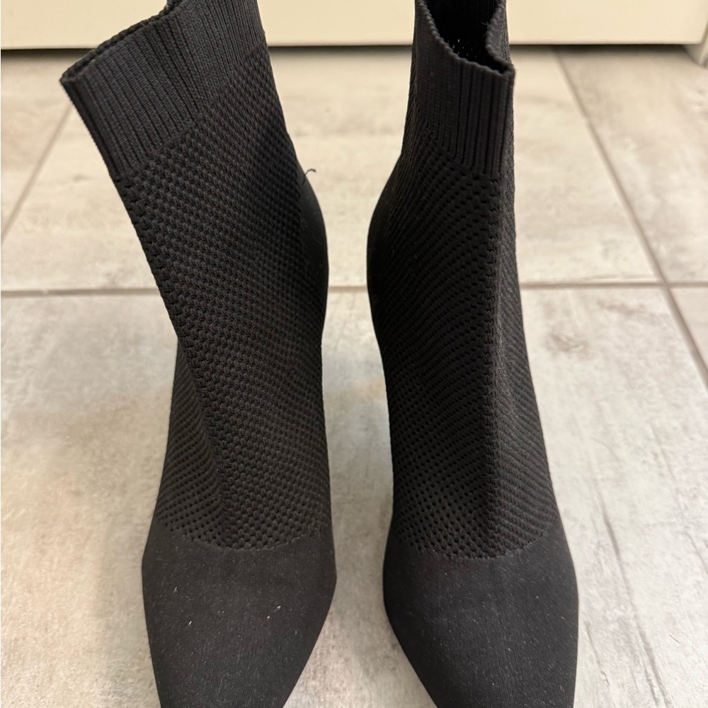 MIA Black Textured Ankle Booties
